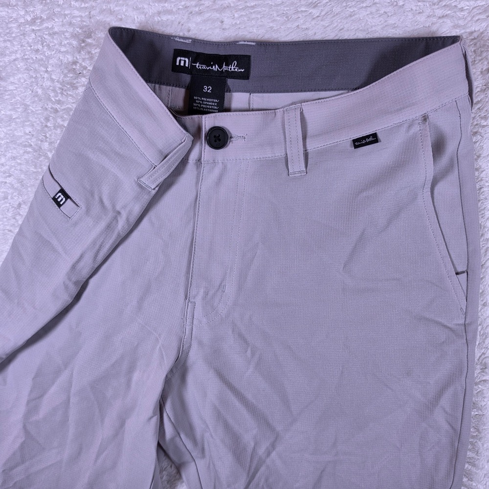 TravisMathew 1MQ184 Mens 32 Gray Spandex Stretch Golf Performance Pants